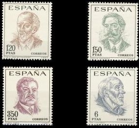z vendido ESPAÑA 1967 1830/3 Sellos Nuevos Celebridades Completa c/charnela Espana Spain Espagne Spagna Spanje Spanien Juan de Bethencourt , Enrique Granados, Ruben Dario y San Ildefonso 